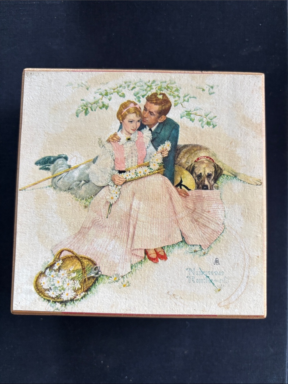 Small Music Box - Norman Rockwell Illustration - Vintage